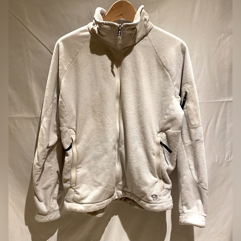 Mountain Hardwear Winter White Fleece Full zip jacket, size L